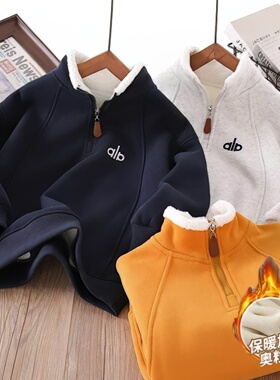 原版实体店品质】男亲子童加厚卫衣加绒新款中大童保暖上衣儿童奥