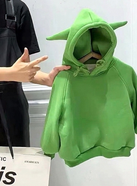 秋冬装2024新款儿童连帽亲子尚加绒卫衣女宝宝上衣中小童外套潮