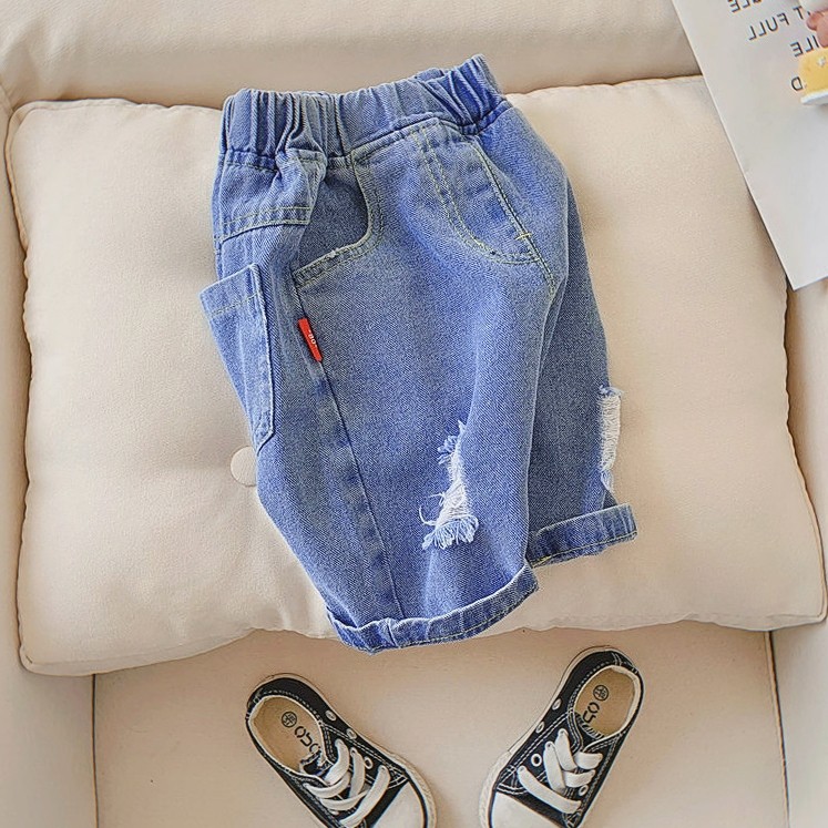 儿童夏天短裤男孩2022新款破洞