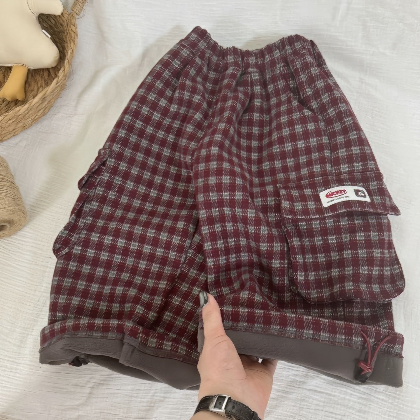 【原版实体店品质】儿童加绒长裤亲子装男童潮牌格子口袋工装裤,运动/瑜伽/健身/球迷用品,亲子家庭装,淘宝优惠券,粉丝福利购,淘宝优惠卷