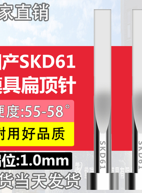 国产SKD61扁顶针现货模具全硬顶片1*2/1*2.5/1*3/1*4/1*5/1*6/1*8