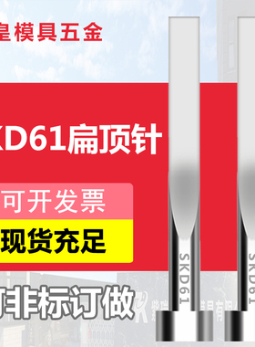 SKD61扁顶针现货扁顶杆模具方顶0.6/0.7/0.8/1/1.2/1.5/2/2/2.5/3