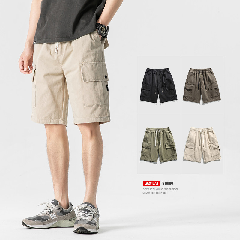 LAZY DAY 오리지널 남성 여름 매칭 일본식 심플 캐주얼 루즈 티셔츠 남성 루즈하고 다재다능한 작업복
