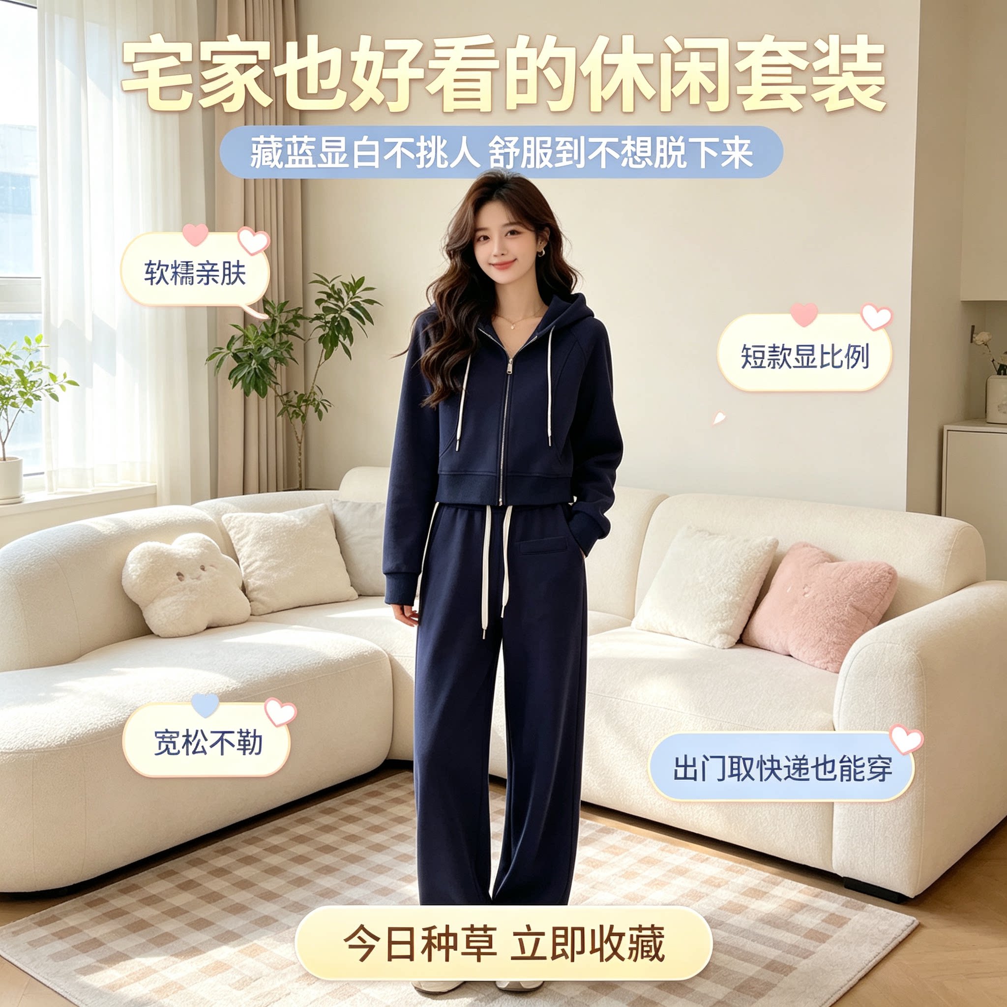 设计高级感休闲运动套装女秋款减