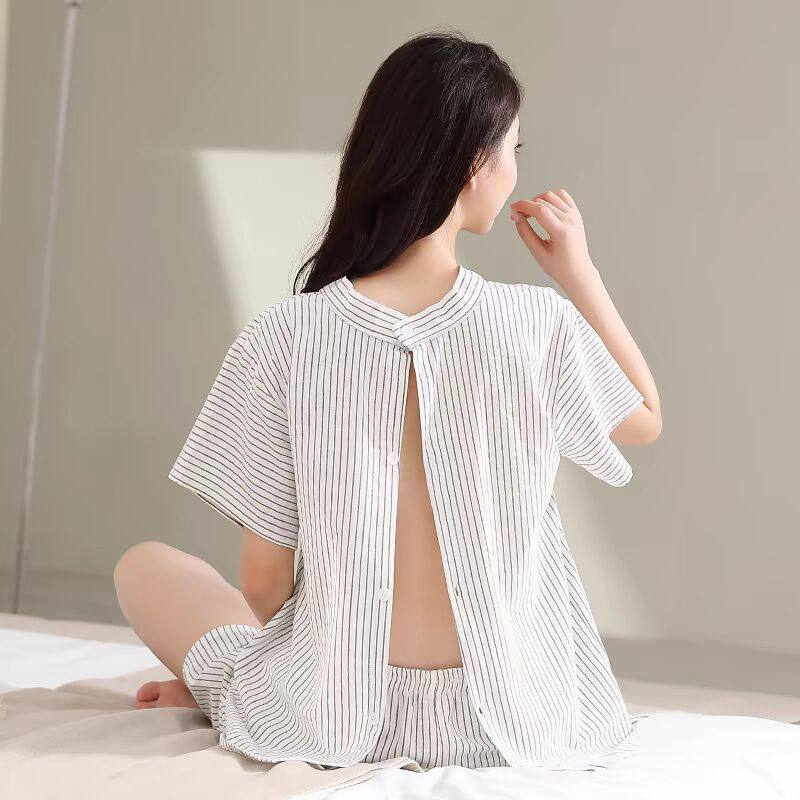 艾灸服开扣前后开衫中医理疗按摩