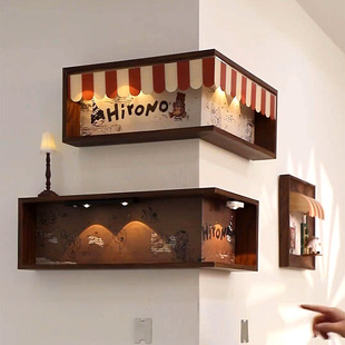 形影家具盲盒收纳展示架转角置物架拐角墙壁转角免打孔中古风架子