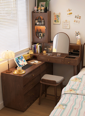 形影家具斗柜梳妆台一体卧室法式中古风实木化妆桌床尾收纳柜书桌