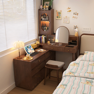 形影家具斗柜梳妆台一体卧室法式中古风实木化妆桌床尾收纳柜书桌