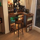 阳台吧台桌柜家用隔断柜伸缩客厅小桌子一体转角折叠书桌岛台酒柜