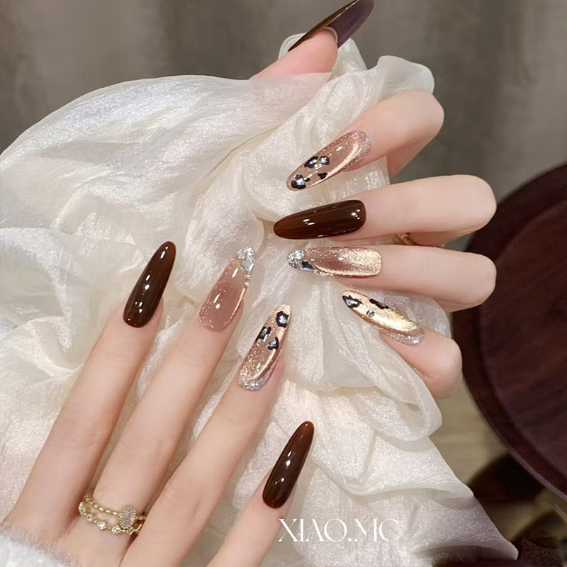 小沫野森林玫瑰香橙复古摩卡红棕秋冬高级猫眼短款显白美甲穿戴甲,彩妆/香水/美妆工具,穿戴甲/甲片,淘宝优惠券,粉丝福利购,淘宝优惠卷