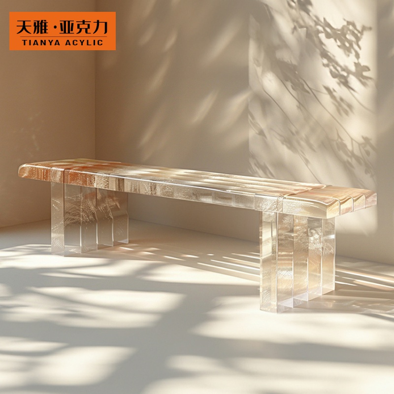 树脂家具服装店酒店设计师所凳度假村透明换鞋会温泉休息长凳