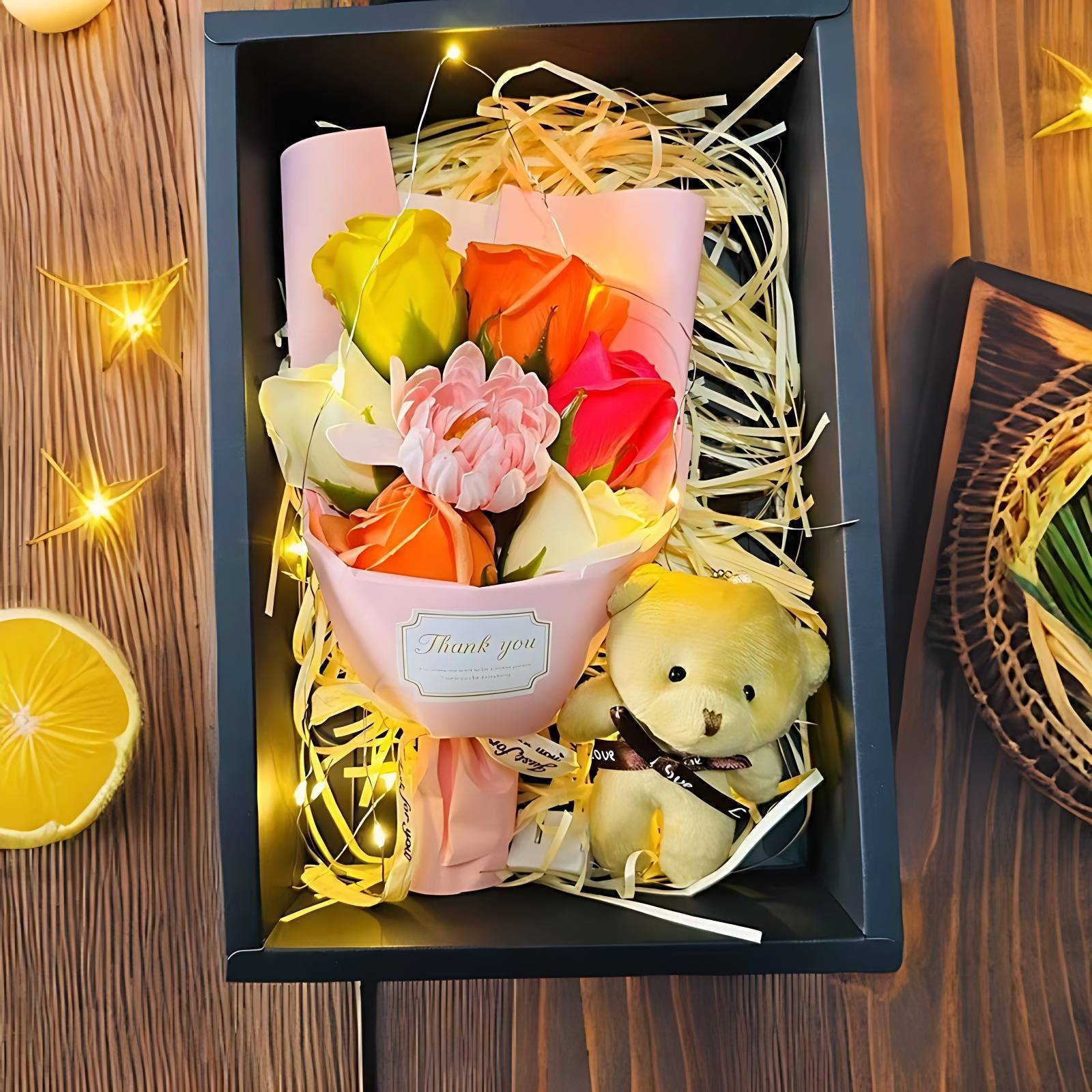 礼盒款七夕浪漫玫瑰香皂花永生花