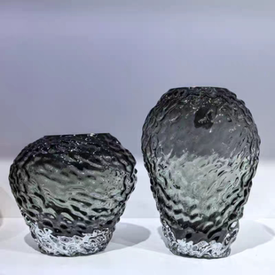 花瓶玻璃水养插花客厅轻奢高级感花器创意鲜花绿植水培器皿摆件大