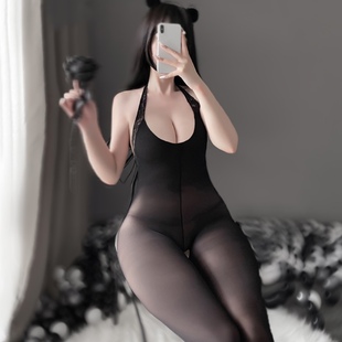 Double 连体性感免脱胖mm蕾丝花边女性感弹力黑丝袜 Sexy大码