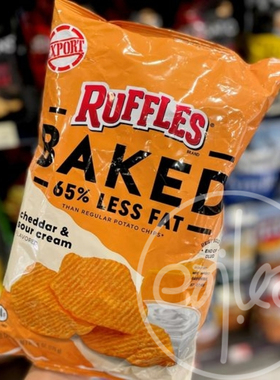 香港代购 美国进口 Baked Ruffles 芝士酸忌廉味焗薯片 零食 170g