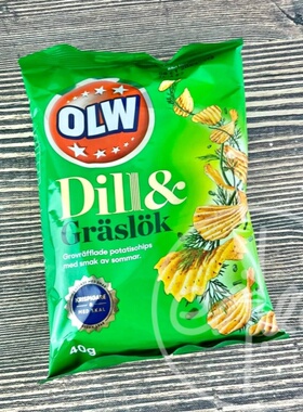 香港购 北欧瑞典进口 OLW 莳萝香葱香脆薯片休闲办公室零食 175g