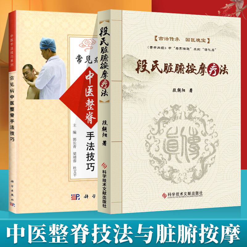 常见病中医手法技巧系列整脊手法技+段氏脏腑按摩疗法整脊疗法的基础知识常见脊椎疾病中医养生畅销书籍针灸疗法中医脏腑推拿疗法