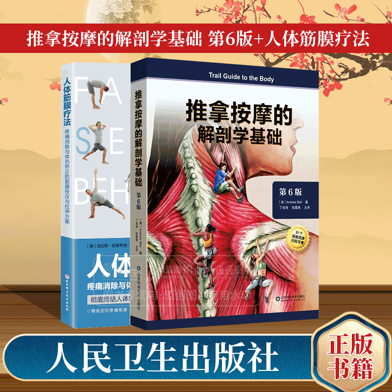 全2册 推拿按摩的解剖学基础 *6版+人体筋膜疗法 疼痛消除与体态矫正的筋膜按压与拉伸方案 推拿按摩书籍教程手法按摩推拿书