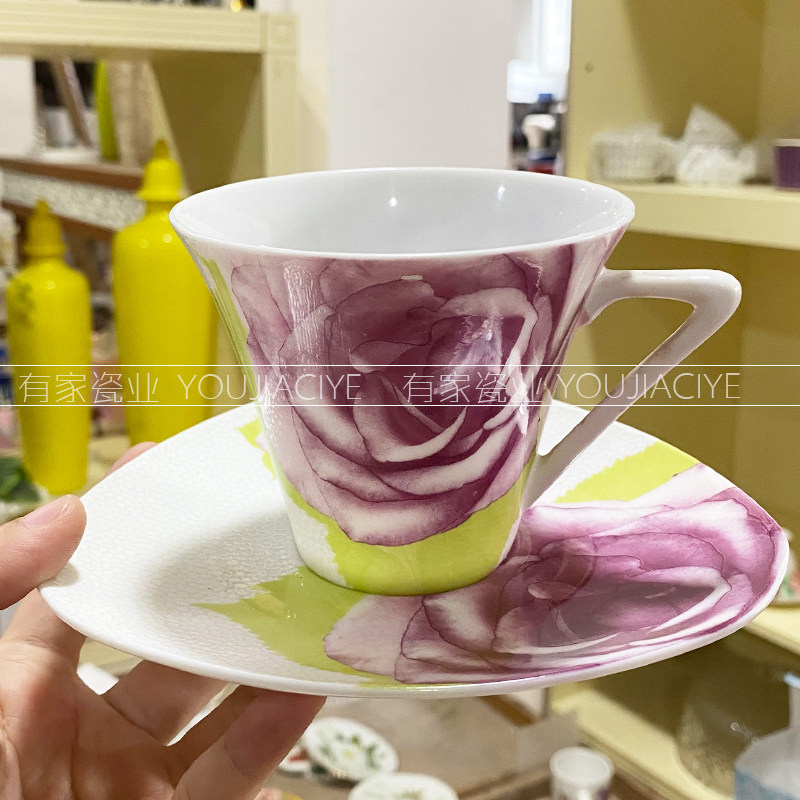 高骨欧式高档骨瓷咖啡杯碟创意古典玫瑰英式下午茶花茶杯茶具套装