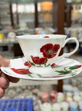 sixth kiln第六窑虞美人咖啡杯碟套装意式浓缩咖啡清仓特价包邮