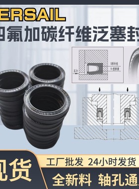 RVA泛塞封PTFE四氟加碳纤维孔用耐磨耐高温耐腐蚀弹簧蓄能密封圈