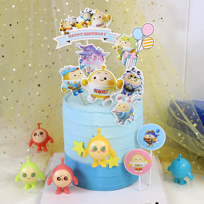 网红蛋仔派对蛋糕装饰摆件卡通立体蛋仔玩具派对生日派对D仔插件