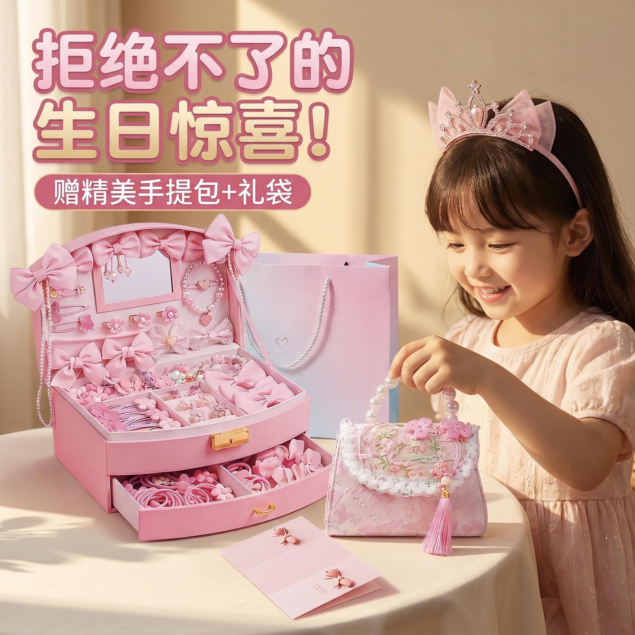 六一公主发饰礼盒小女孩子首饰女童儿童节10岁生日礼物玩具女生