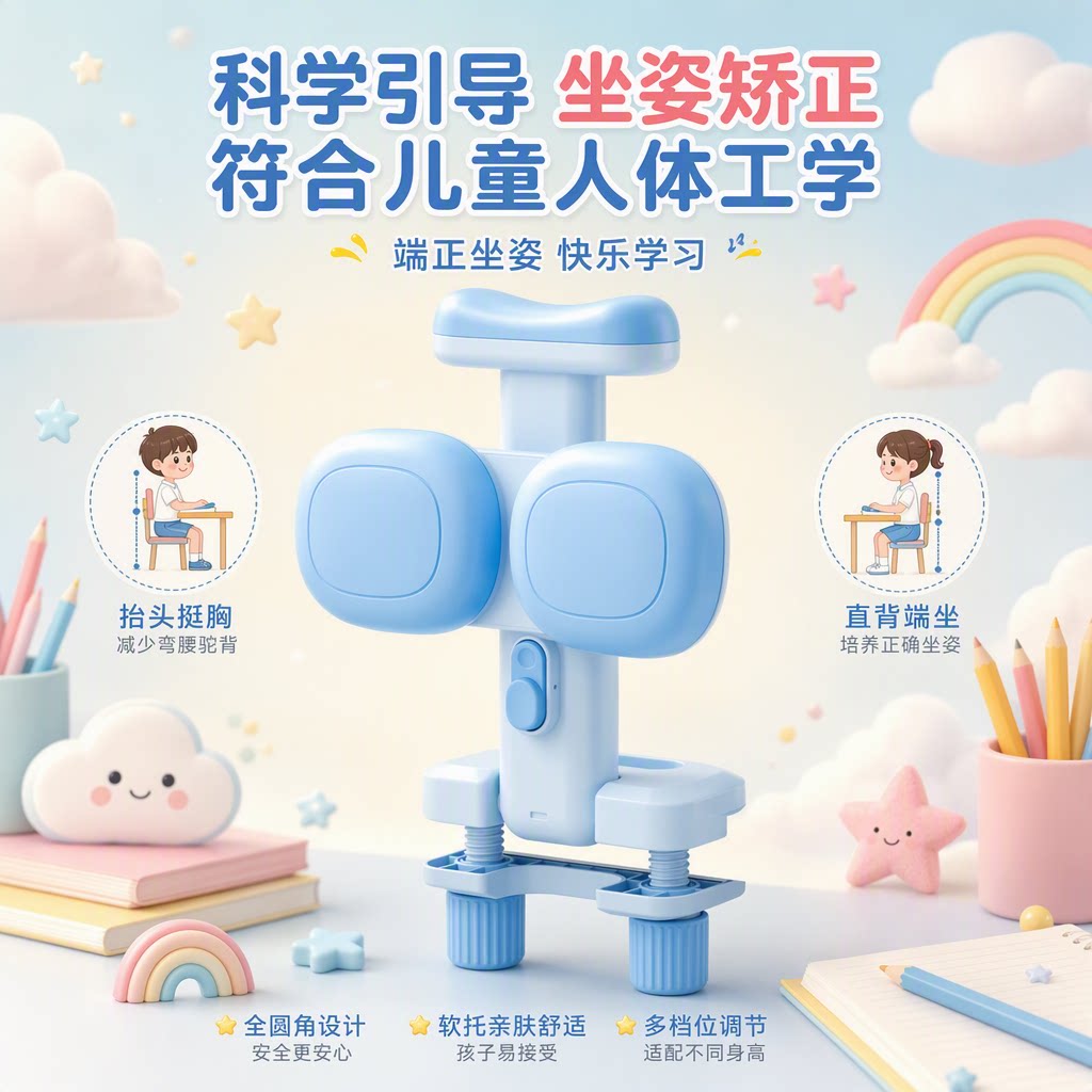 小学生坐姿矫正器儿童可托下巴写字姿势正姿纠正防低头视力保护器写作业书写矫正弯腰驼背护眼学习桌书桌支架