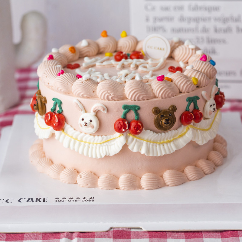 cccake复古造型韩式清新小可爱芒果稀奶油豆乳芒果蛋糕北京同城