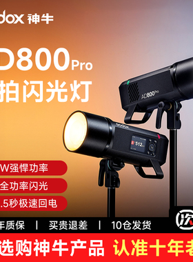 【新品现货】Godox神牛AD800Pro外拍灯 800W大功率高速TTL摄影闪光灯 锂电池便携户外专业单反相机拍摄补光灯