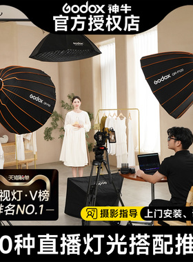 Godox神牛SL200IIIBi直播补光灯LED双色温200w摄影灯柔光直播间灯服装主播拍摄美食人像拍照视频大功率打光灯