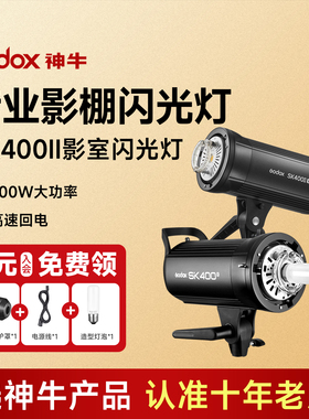 神牛sk400ii二代摄影灯400W闪光灯摄影拍摄灯摄影棚服装拍菜品珠宝美食拍照补光灯室内X1系统打光灯人像静物