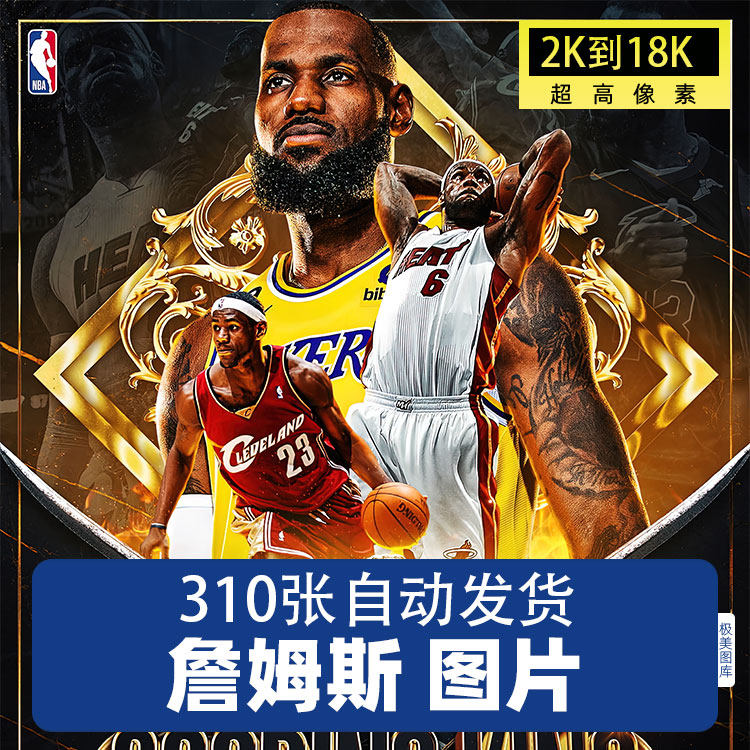 勒布朗詹姆斯NBA球星超高清壁纸海报装饰画芯蓝球馆JPG图片素材