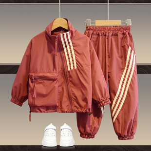 英国童装儿童网红春秋运动套装2025男童女童薄外套潮两件