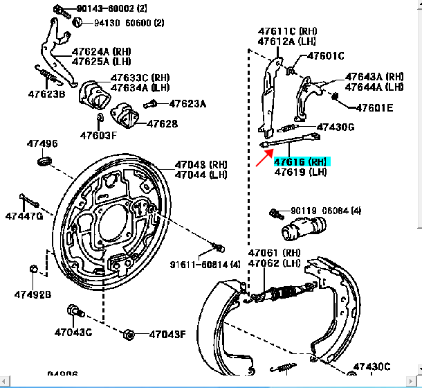 适用陆地巡洋舰45004700LC80lc76LC100汽车手刹皮手刹拉线拉索