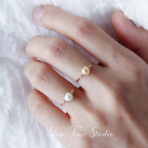 【午后慢时光】珍珠14K金线戒指