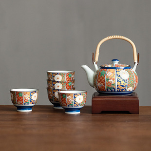 家用茶壶套装 日本进口古伊万里系列茶具六件套中秋礼品泡茶杯日式