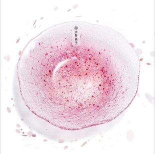 日本进口水野硝子玻璃盘afternoontea同款樱花沙拉果盘点心凉面碟