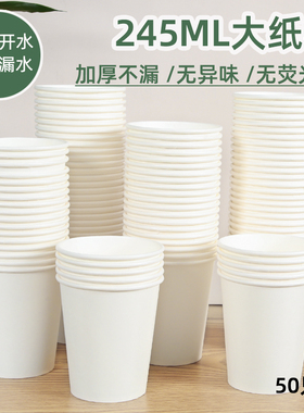 土九久一次性白色无印刷纸杯办公家用商务冷热饮水杯400只*245ml