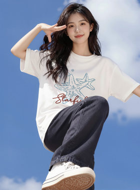 宝藏cang白色短袖T恤女2026夏季新款230g纯棉体恤半袖上衣服ins潮