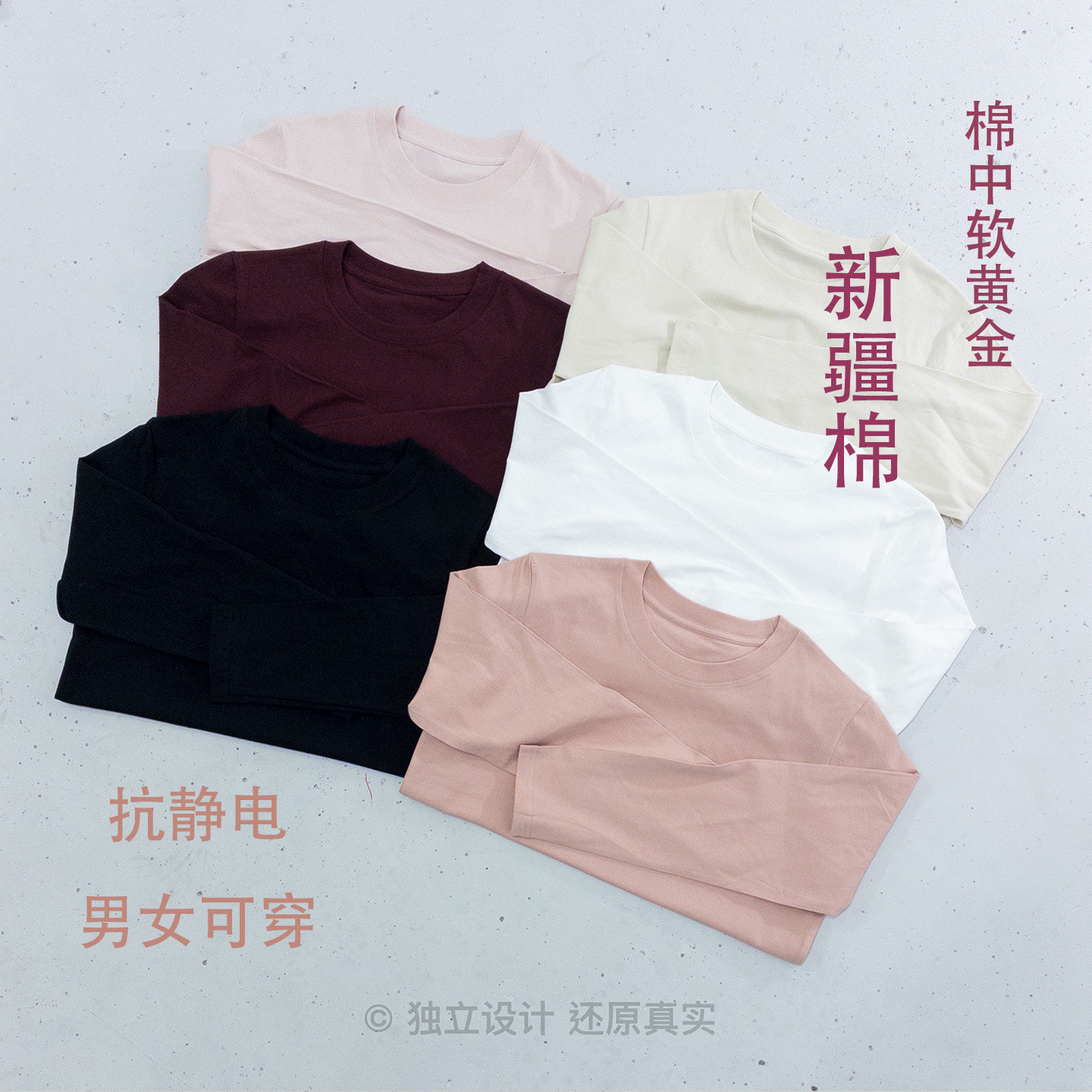 超好色感纯棉T#1206.10点上新~口粮T超棒~抗静电长袖T恤~