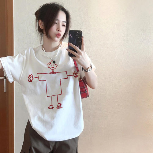 宝藏cang白色短袖T恤女2026夏季新款230g纯棉体恤半袖上衣服ins潮