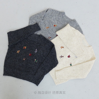 好多小狗狗毛衣#1211.10点上新~绣花充满精致感的针织衫