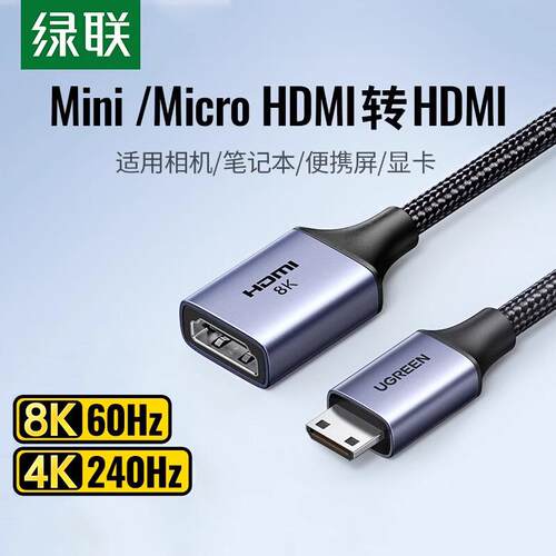 绿联MiniHDMI转接头8K高清