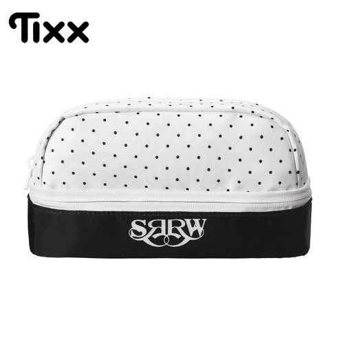 TIXX提叉叉 x SRRW 奶方吐司 波点印花笔袋学生开学文具收纳盒