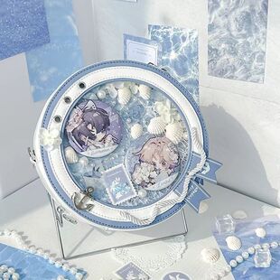 航海日记原创小痛包通勤双肩包二次元斜挎单肩包小食量吧唧透明包