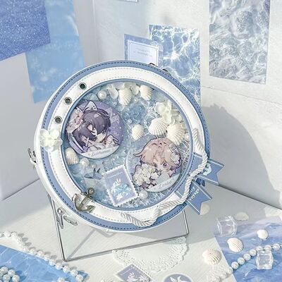 航海日记原创小痛包通勤双肩包二次元斜挎单肩包小食量吧唧透明包