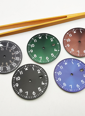 手表组装配件飞行员表盘 手表字面绿色夜光 适用于NH35/36/4R机芯