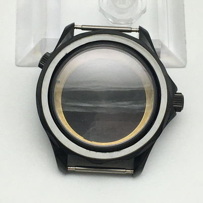 配件41MM字面表壳代用海马系列300陶瓷圈表壳装配8215 2813 机芯