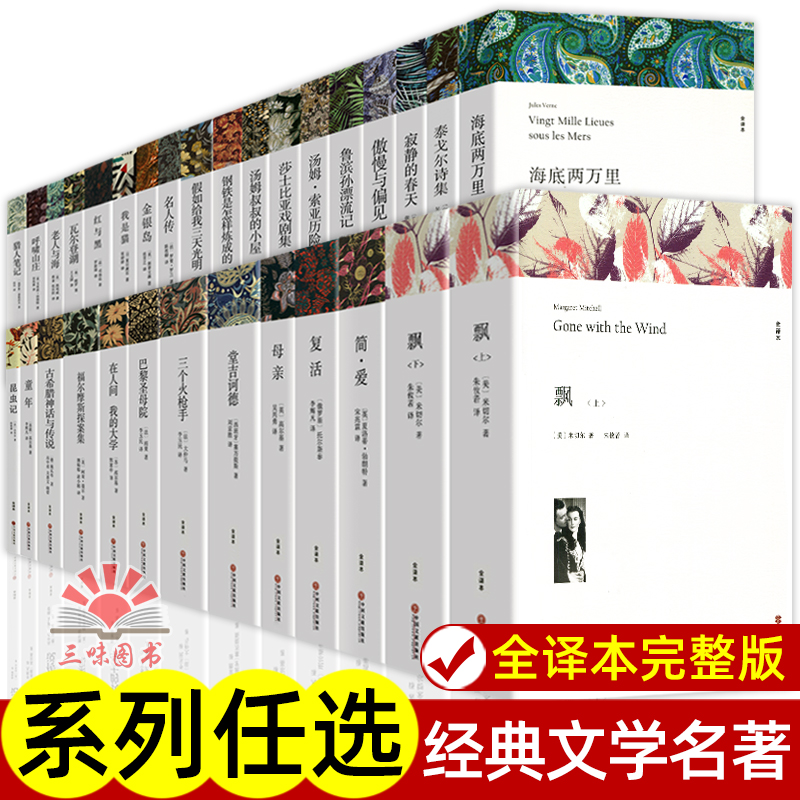 世界名著全套正版原著 完整版无删减初中生高中生阅读课外书 朝花夕拾 西游记 昆虫记 艾青诗选水浒传 简爱 大卫科波菲尔 猎人笔记